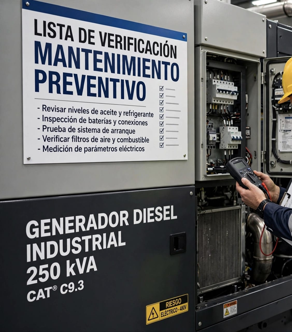 Mantenimiento preventivo de generador diésel industrial